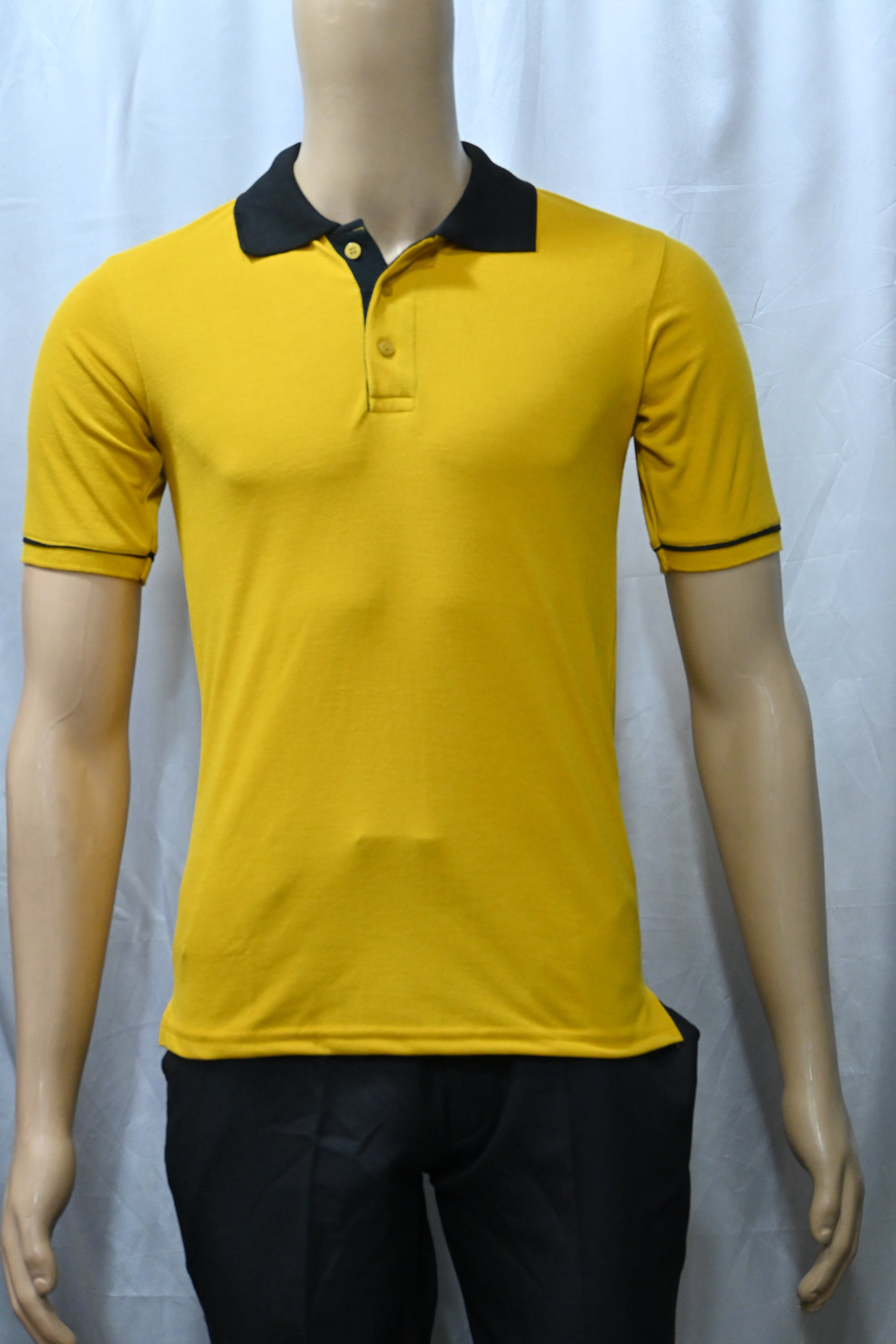 Sublimation Printing Yellow Black Polo Shirt Yellow T-Shirt With