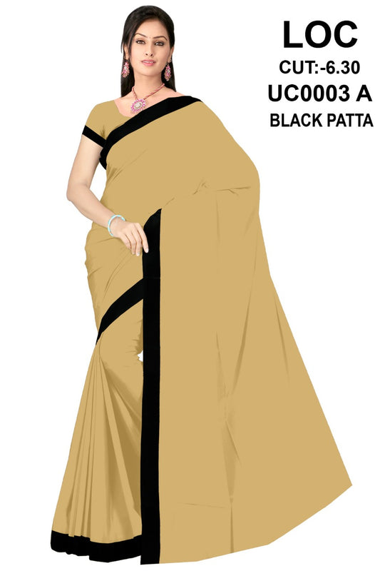 Saree Sari Premium Work Wear - UC0003A LOC CREPE BLACK PATTA