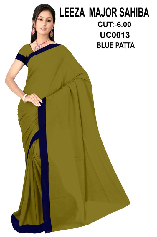 Saree Sari Premium Work Wear Leeza Major Sahiba - UC0013 BLUE PATTA