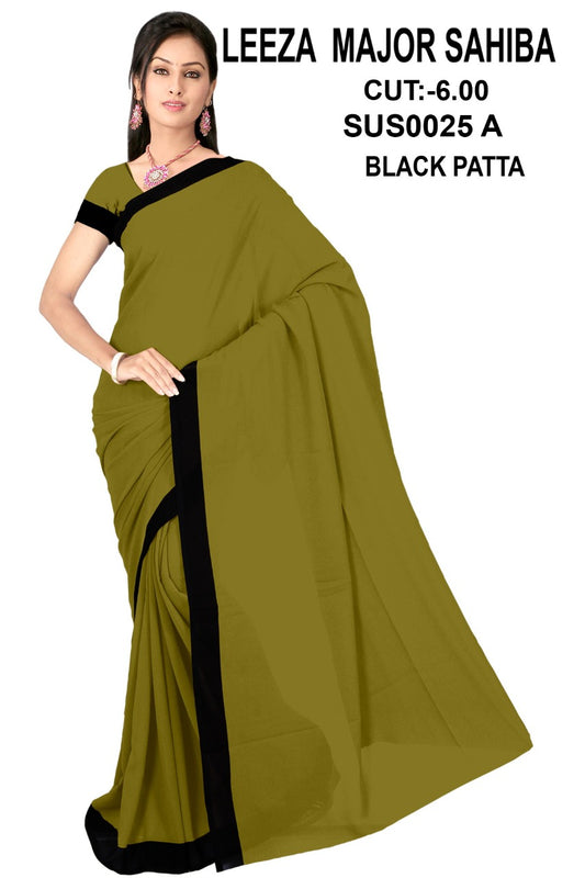 Saree Sari Premium Work Wear Leeza Major Sahibha - SUS0025A BLACK PATTA