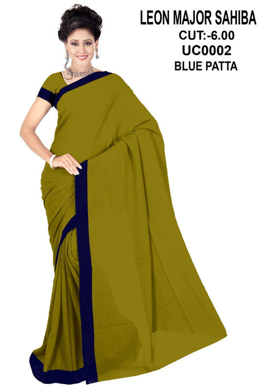 Saree Sari Premium Work Wear Leon Major Sahibha - UC0002 BLUE PATTA