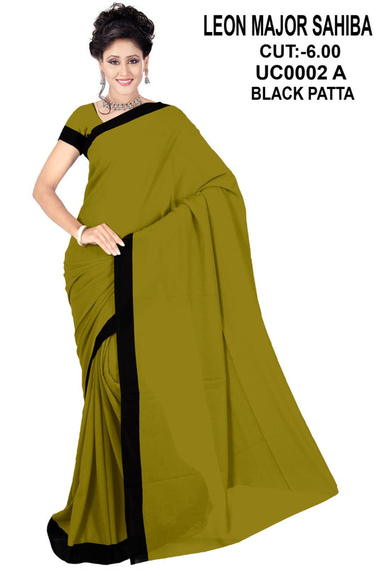 Saree Sari Premium Work Wear Leon Major Sahibha - UC0002A BLACK PATTA