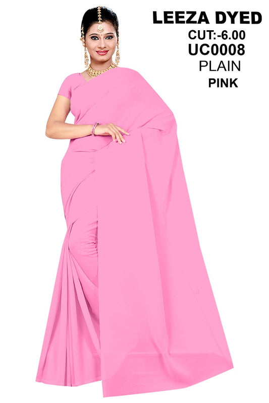 Saree Sari Premium Work Wear Leeza - UC0008 PLAIN PINK
