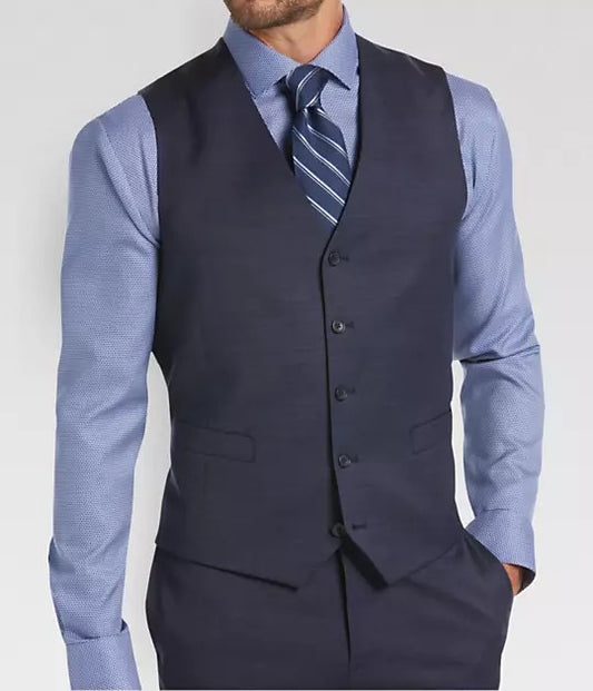 Waist Coat - Trouser Dark Grey Color With Sky Blue Shirt And Matching Tie. Total 4 items