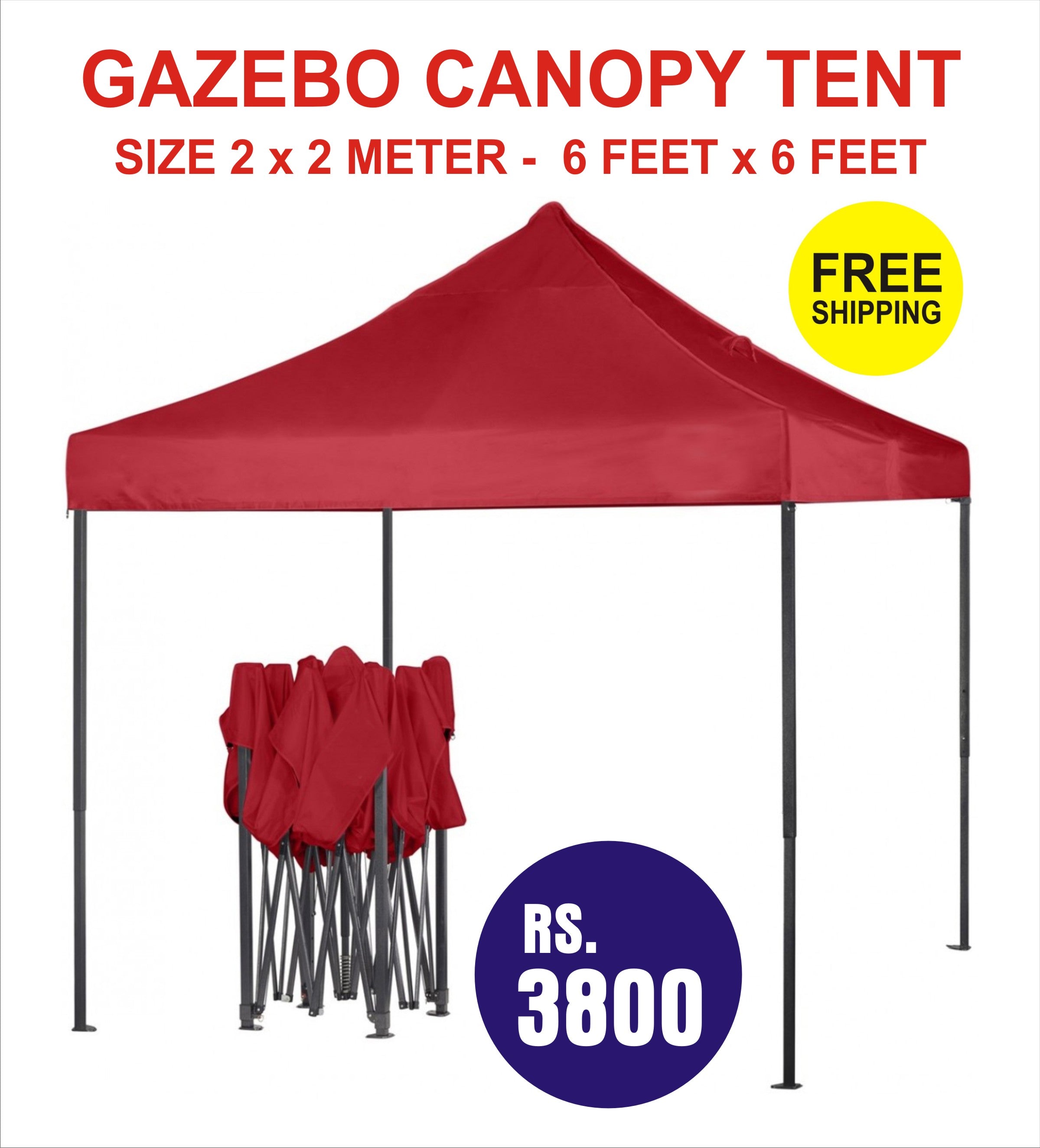 Gazebo Canopy Tent Red Color GT-04 SIZE METER X METER RS 3500