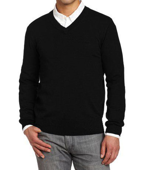 SWEATER PULL OVER V NECK WOOLEN BLACK CASH MELON WOOL HEAVY GSM 425 GMS WEIGHT PER PIECE