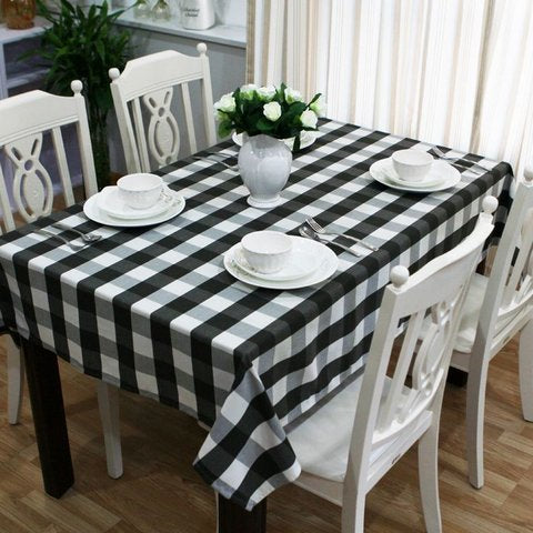 TABLE CLOTH BLENDED BLACK & WHITE CHECK SUITING