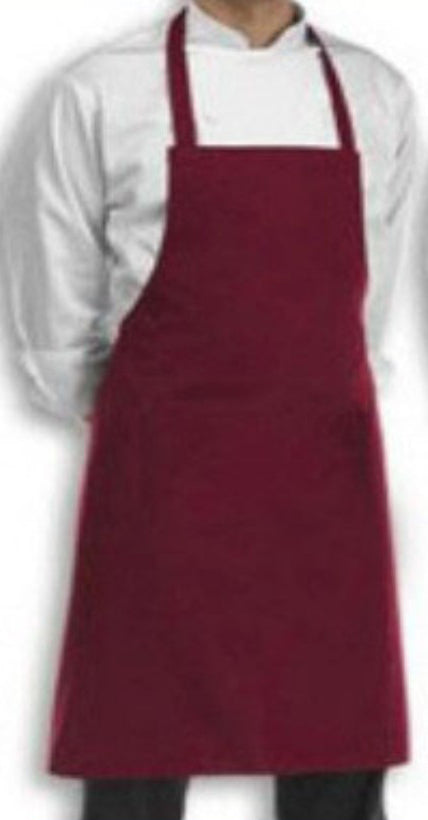 Apron Bib Gaberdine Maroon Moq 6