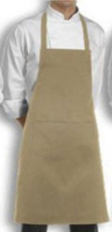 Apron Bib Plain Gaberdine Beige Moq 6