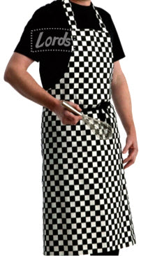 Apron Bib Black and White Shalimar Checks BA-02
