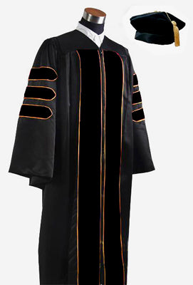 Deluxe Doctoral Graduation Gown hat and Tassels GG-07