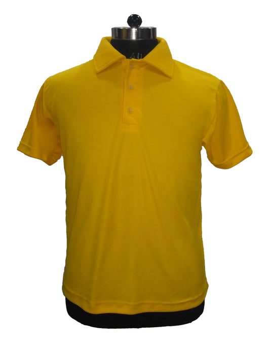 TShirt Yellow Plain Foam Collar Fabric Nirmal Knit Dry Fit