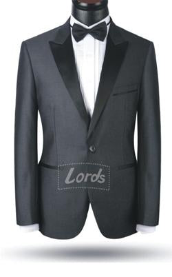 Tuxedo Blazer Grey With Black Shiny Lapel With Bow Tie. PRICE RS 1099 PER PIECE. MOQ 1