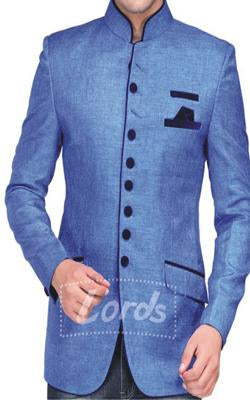Coat Indo Western Bluish with Black Trimming MB-62