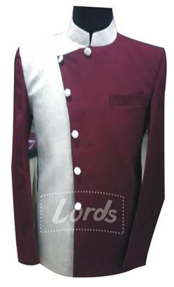Indo Western Coat - Prince Coat Maroon With Jaccord Trimming MB-68