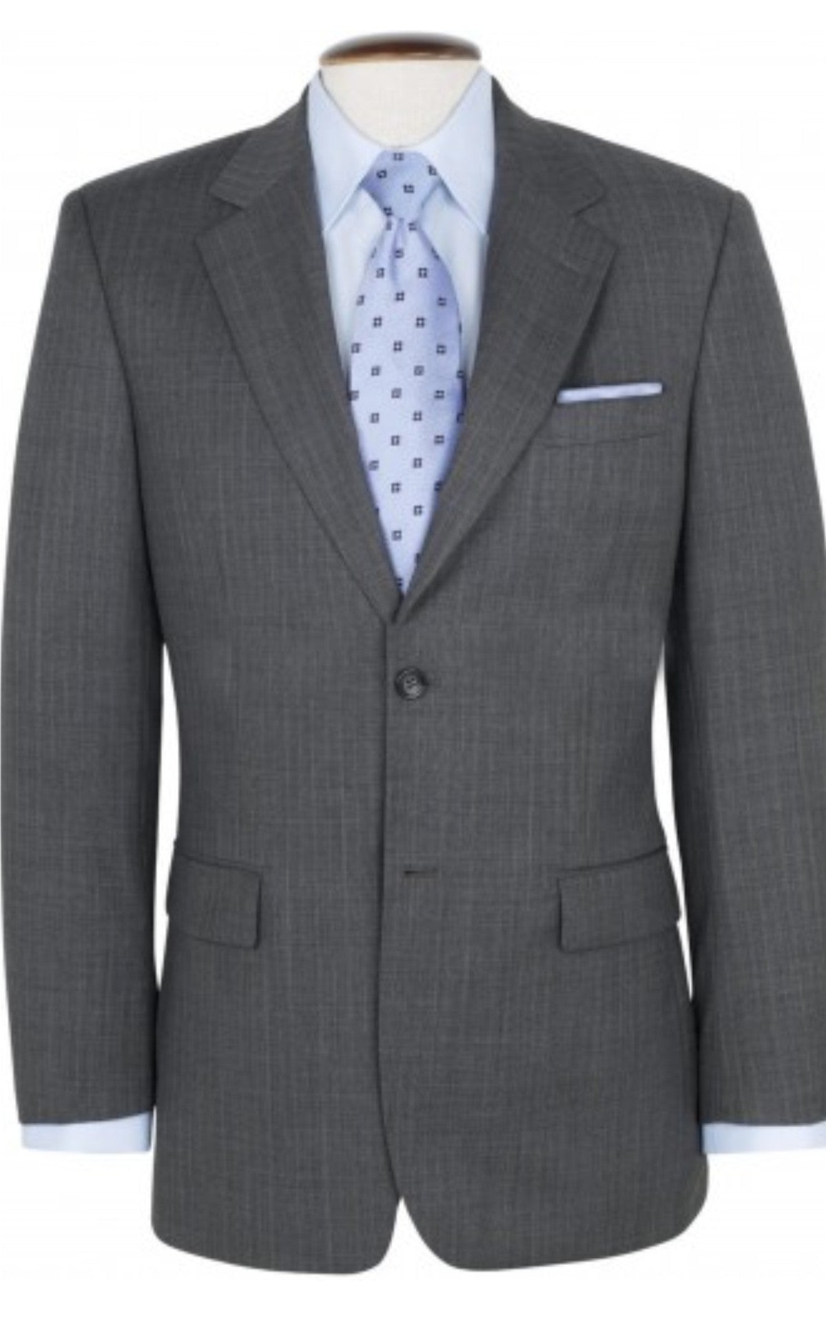 Blazer Steel Grey Twill Weave Two Button Single Brest Blazer