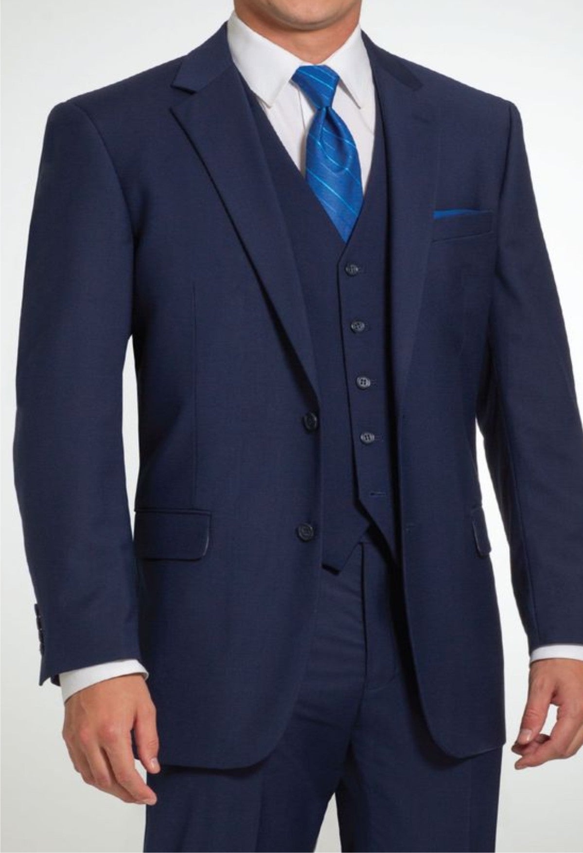 Suit Men's Formal Three Piece Blazer, Trouser, Waist Coat, Shirt Neck