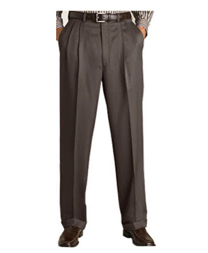 Formal Brown Pleated Trouser for men's - Plus Size Pants MT-71