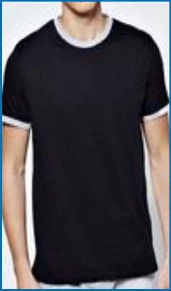 Mens T Shirts Round Neck Contrast Trimming RNC-01