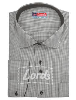 Shirt Formal Premium Grey Color with Check Trimming