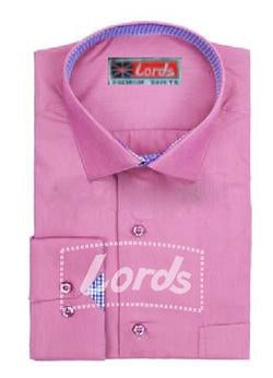 Shirt Formal Premium Pink with Check Trimming SH-71