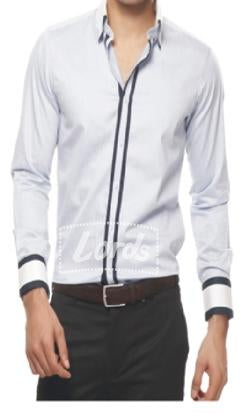 Shirt White with Black Trimming SH-86