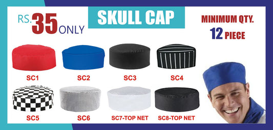 Skull Cap Head Gear Durable Washable CAPS-01-SC