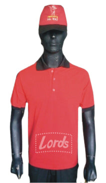 TSHIRT BLENDED COTTON PREMIUM QUALITY  Red T-Shirt with Black Collar TPS-10