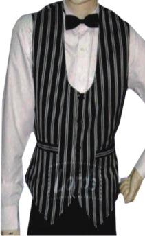 Waist Coat Black With White For Waiter Waitress & Party Wear