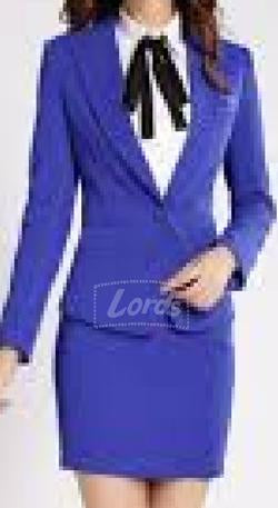SUIT WOMEN'S SUIT ROYAL BLAZER, SKIRT ROYAL BLUE SHIRT & BOW TIE PRICE RS 1495 PER SET