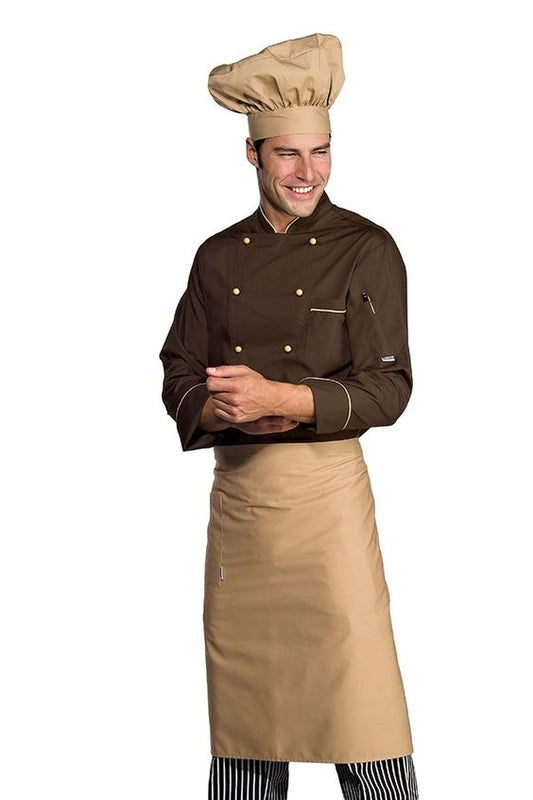 Chef Coat Brown Twill with Apron and Head Gear CC-51