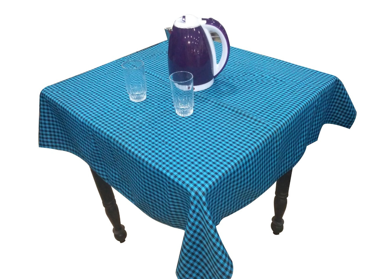 TABLE CLOTH GERMAN CHECKS BLENDED FABRIC BLUE AND BLACK