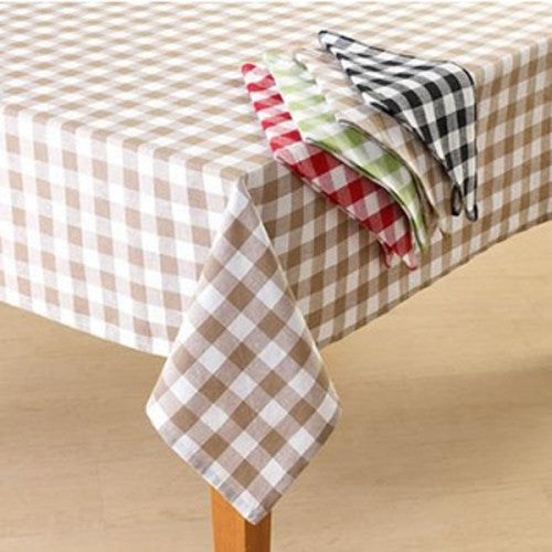 TABLE CLOTH BLENDED BEIGE AND WHITE COLOR CHECK SUITING