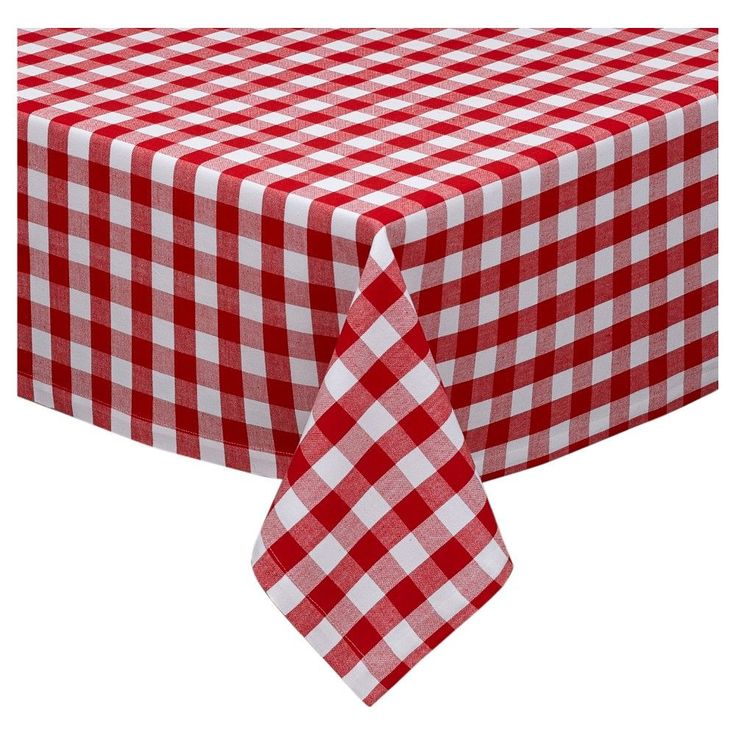 TABLE CLOTH BLENDED RED AND WHITE CHECK SUITING