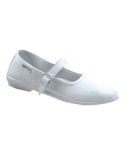 WHITE BELLE BELTED LADY SHOES