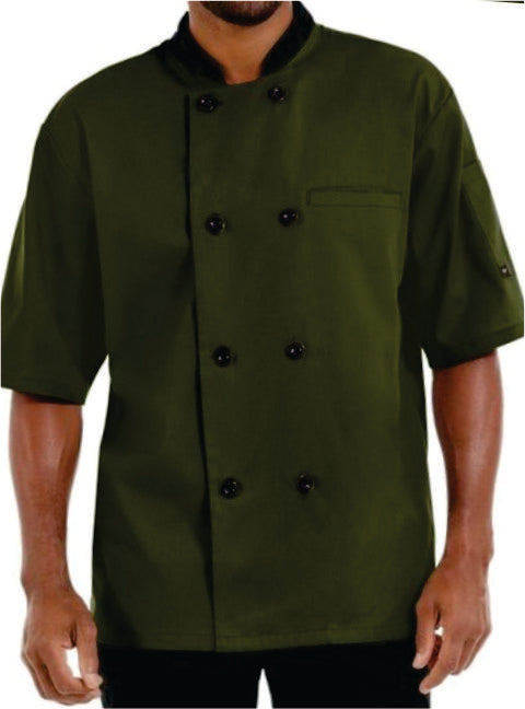 Chef Coat – Short Sleeve (Olive Green) –  ECC-104