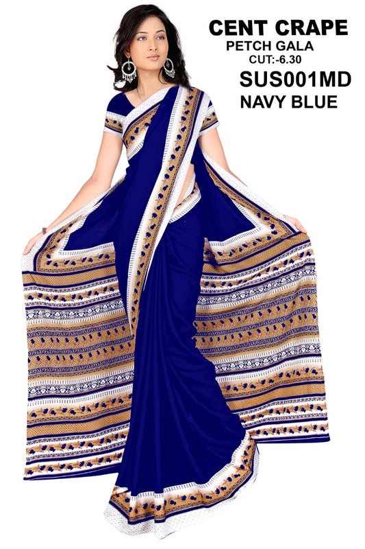 Saree Sari Premium Work Wear - SUS001MA NAVY BLUE