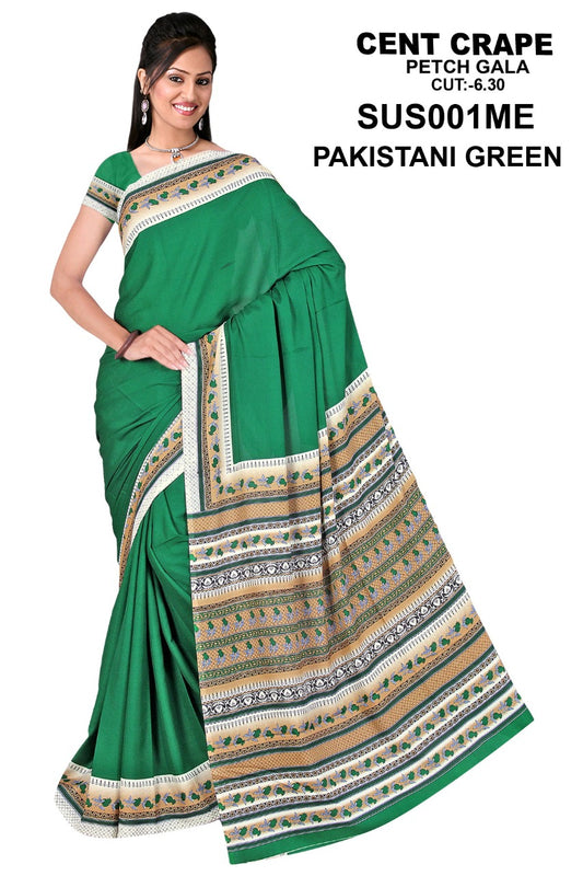 Saree Sari Premium Work Wear - SUS001ME-PAKISTANI GREEN