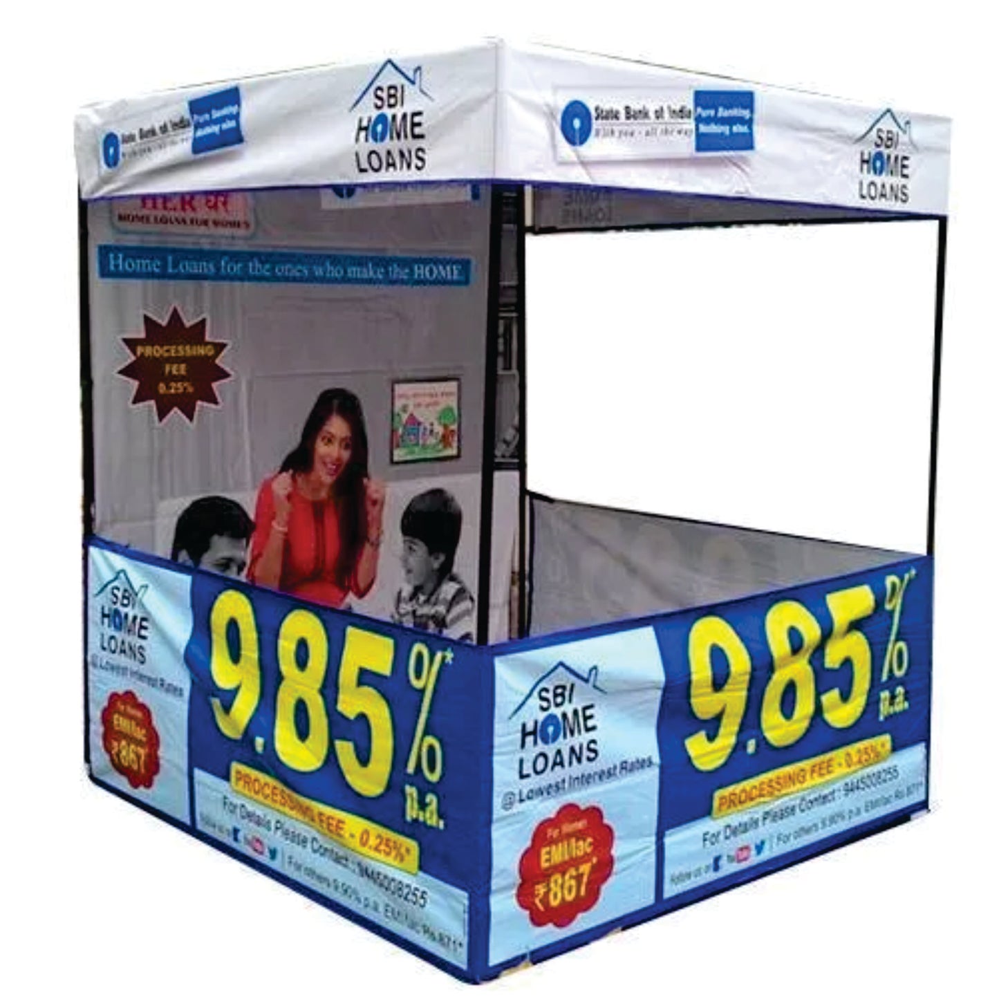 Promotional Canopy Tent - Demo Tent with Print Size in Feet   6' X 6' X 7' Rs  2850