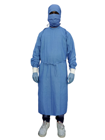 SURGEON GOWN COTTON BLUE CASEMENT MILL MADE VAT DYEING FABRIC