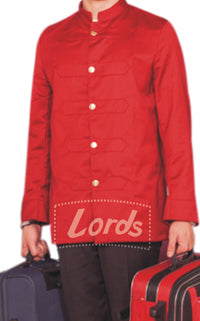Bell Boy Uniform Set Red Coat and Brown Trouser