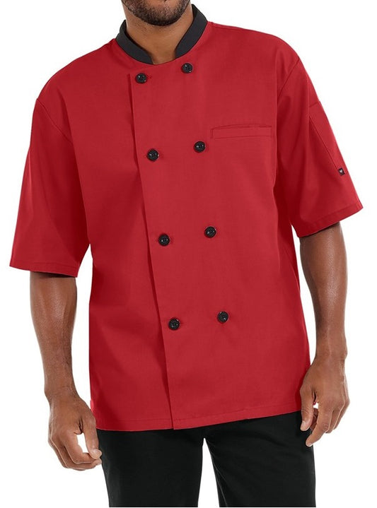 Chef Coat Short Sleeve Red Color CF-07