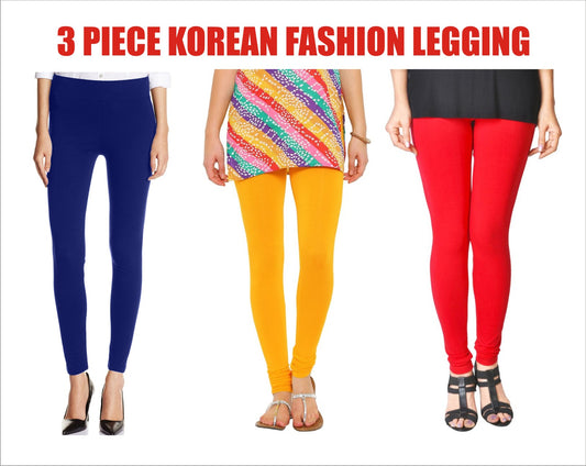 Leggings 3 Piece Ladies Fashion Seamless Plain Dyed LKF-02