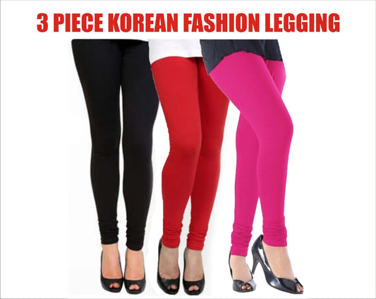 Leggings 3 Piece Ladies Fashion Seamless Plain Dyed LKF-05