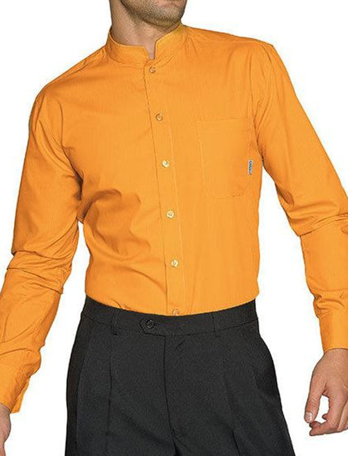 Shirt LT Orange Blended Fabric Stand Collar SHO-01