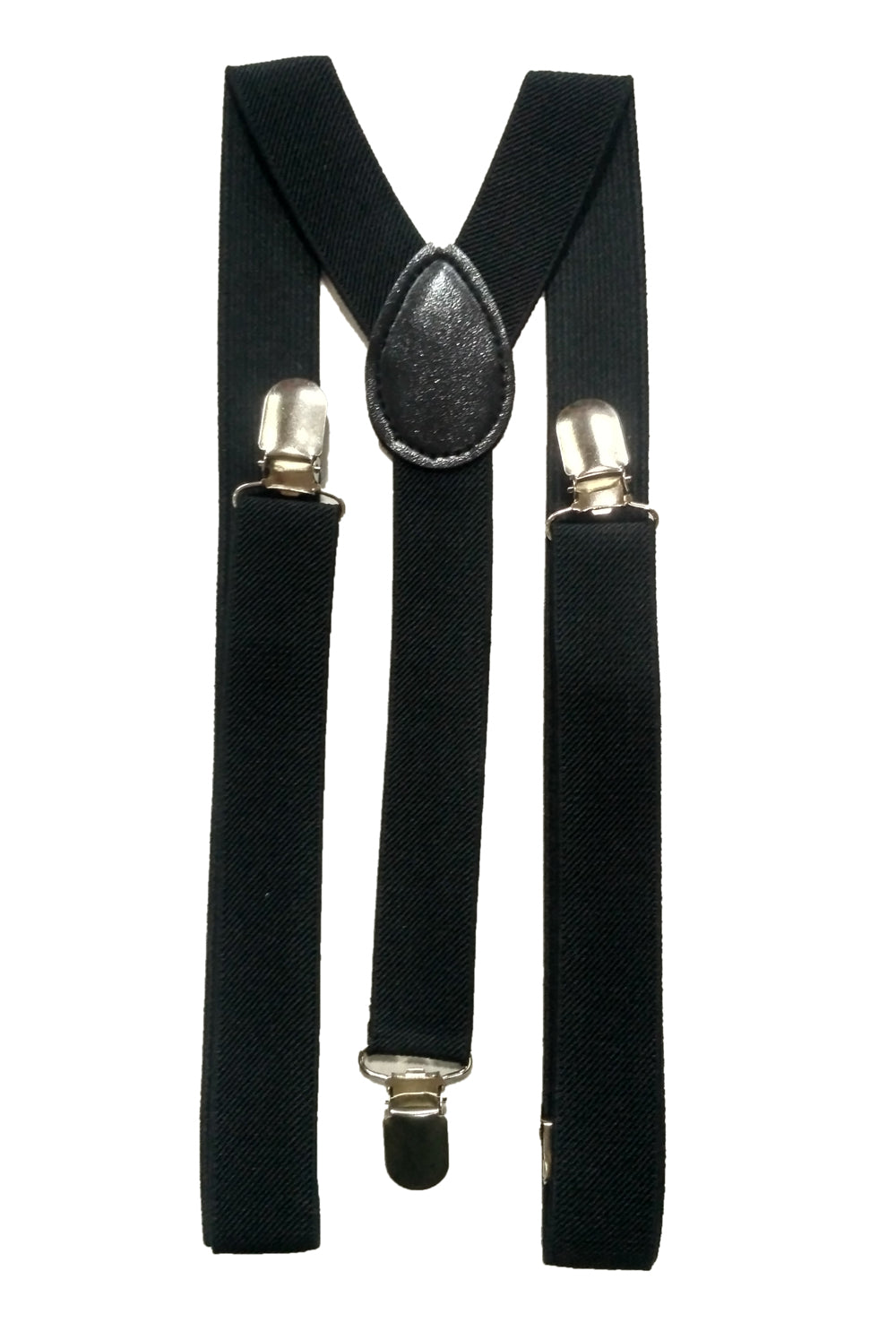 SUSPENDERS BLACK WITH BLACK BOW TIE . UNISEX FREE SIZE FITS ALL.