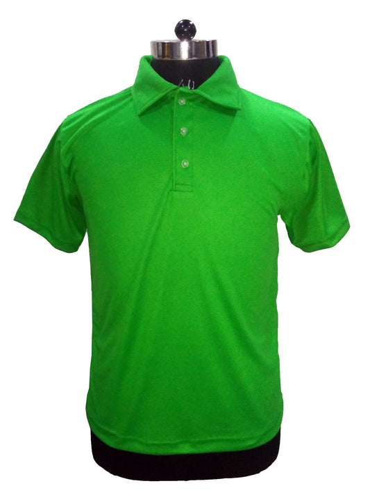 TShirt Solid Green Plain Foam Collar Fabric Nirmal Knit Dry Fit