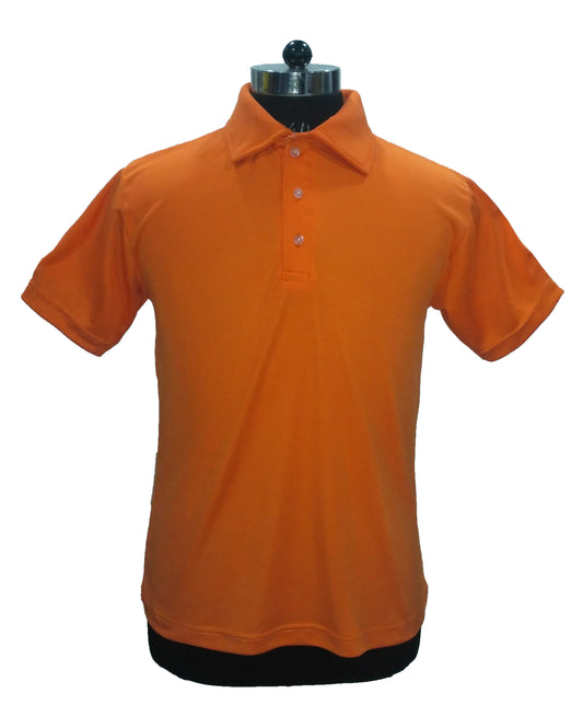 TShirt Orange Plain Foam Collar Fabric Nirmal Knit Dry Fit