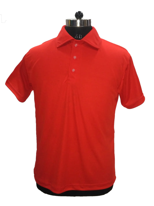 TShirt Red Plain Foam Collar Fabric Nirmal Knit Dry Fit