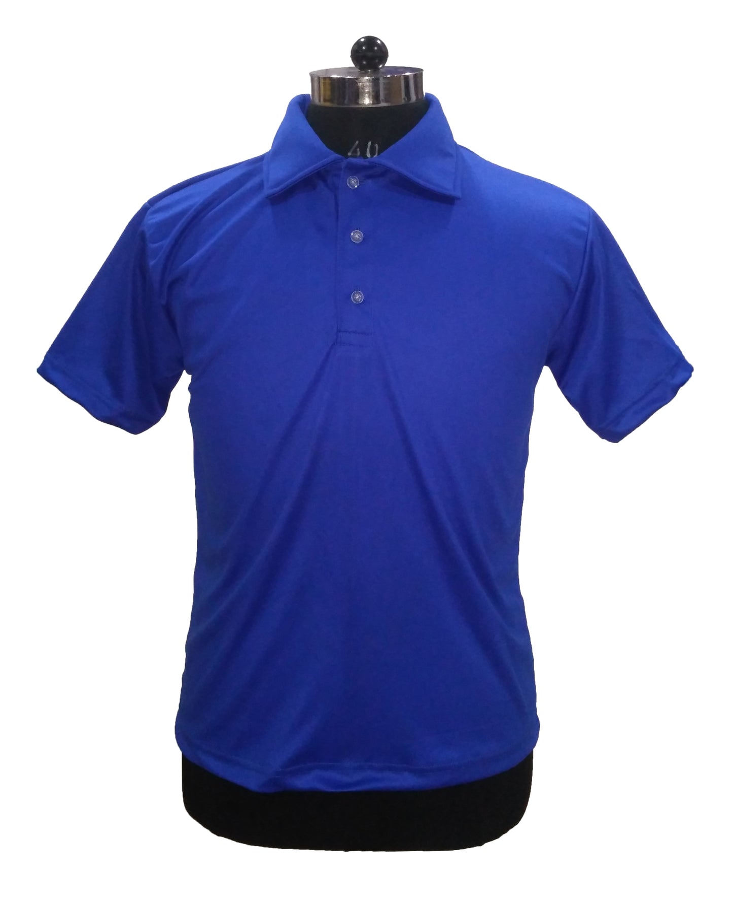 TShirt Royal Blue Plain Foam Collar Fabric Nirmal Knit Dry Fit